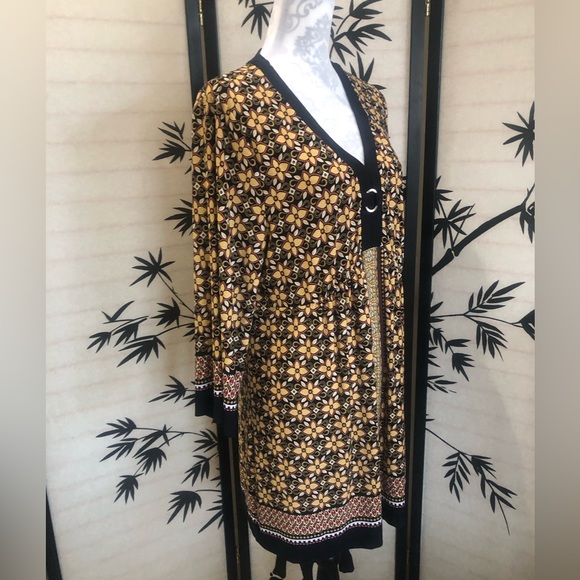 Style & Co Flower Print 3/4 Length Sleeve Above The Knee Dress Size XL - Picture 2 of 16